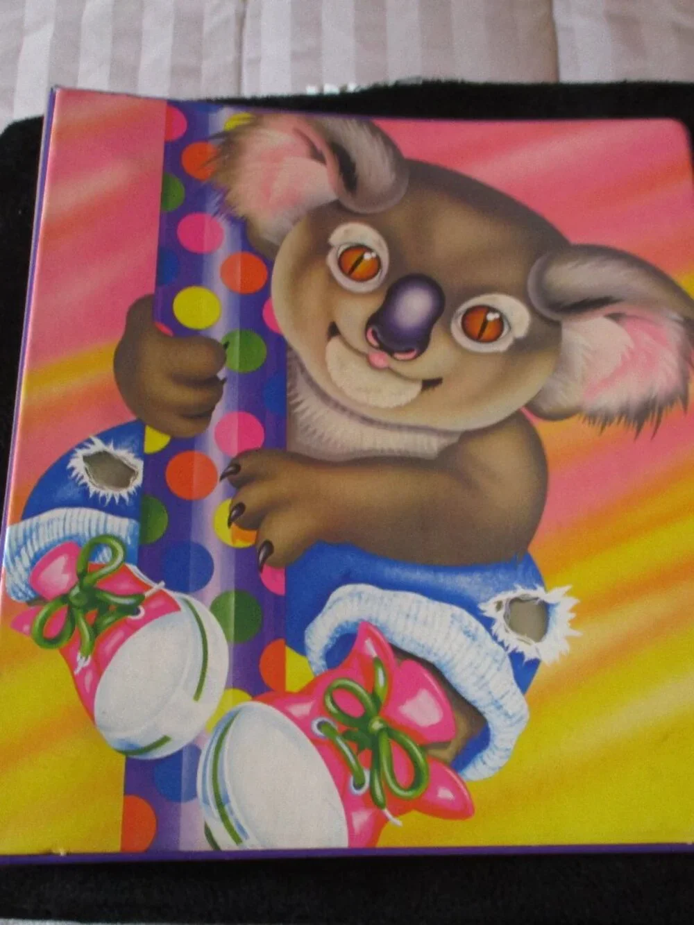 Rare Vintage 1990s Lisa Frank 3 Ring Binder Colorful Koala Bear